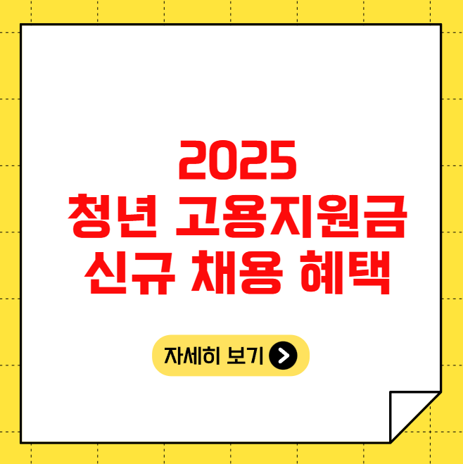 2025 청년 고용지원금 신규 채용 혜택 2025 청년 고용지원금 신규 채용 혜택
