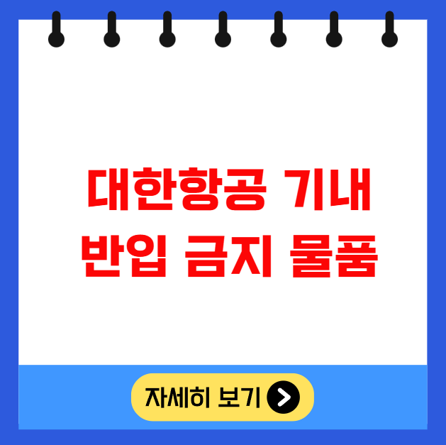 대한항공 기내 반입 금지 물품 총정리 대한항공 기내 반입 금지 물품 총정리